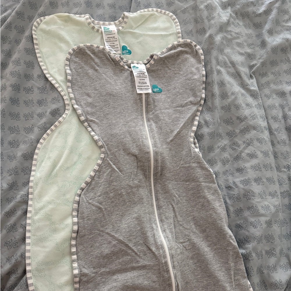Gray and Mint Love to Dream Swaddle